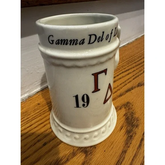 Vtg Gamma Del Of Lower Merion Mug Stein Lady On Handle 1955 Juk-Juk Pennsylvania